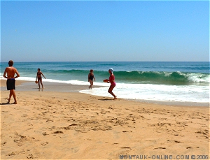 Playing on the beach in Montauk