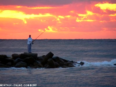 Surfcasting at Ditch Plains in Montauk