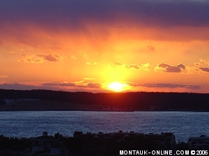 Sunset over Fort Pond Bay in Montauk