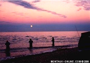 Surfcasting near Montauk Lighthouse